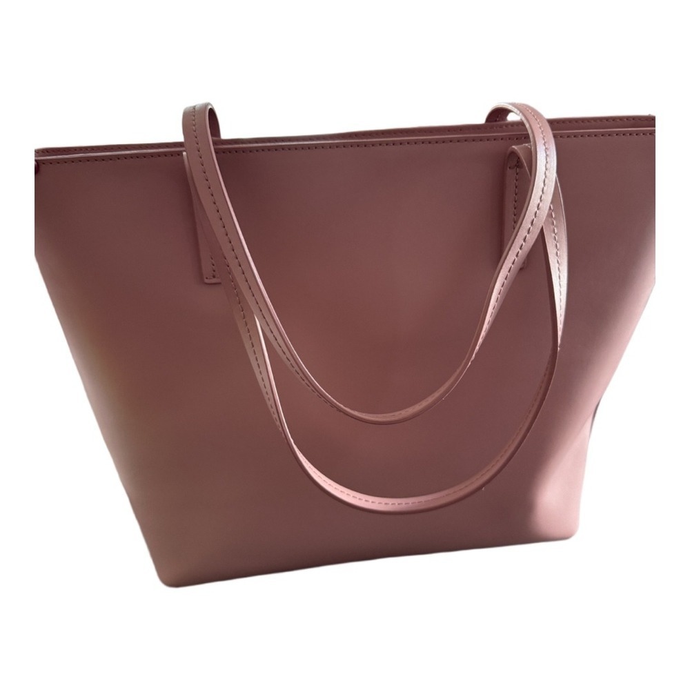Kate Spade Karla Pink Smooth Leather Tote Seton Drive Mauve Sequin Bow Charm - Picture 5 of 9